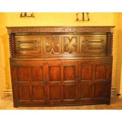 English Sideboard Period James II 17 ° Century In Oak