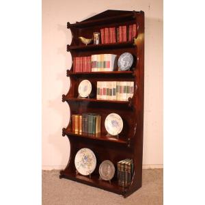Open Bookcase Called Waterfall In Mahogany From The 19th Century