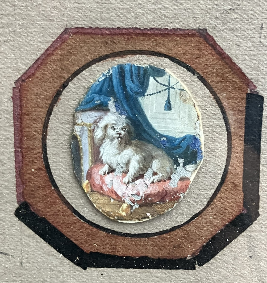 ensemble de miniatures  fin XVIII/debut XIXeme dans un meme encadrement-photo-4