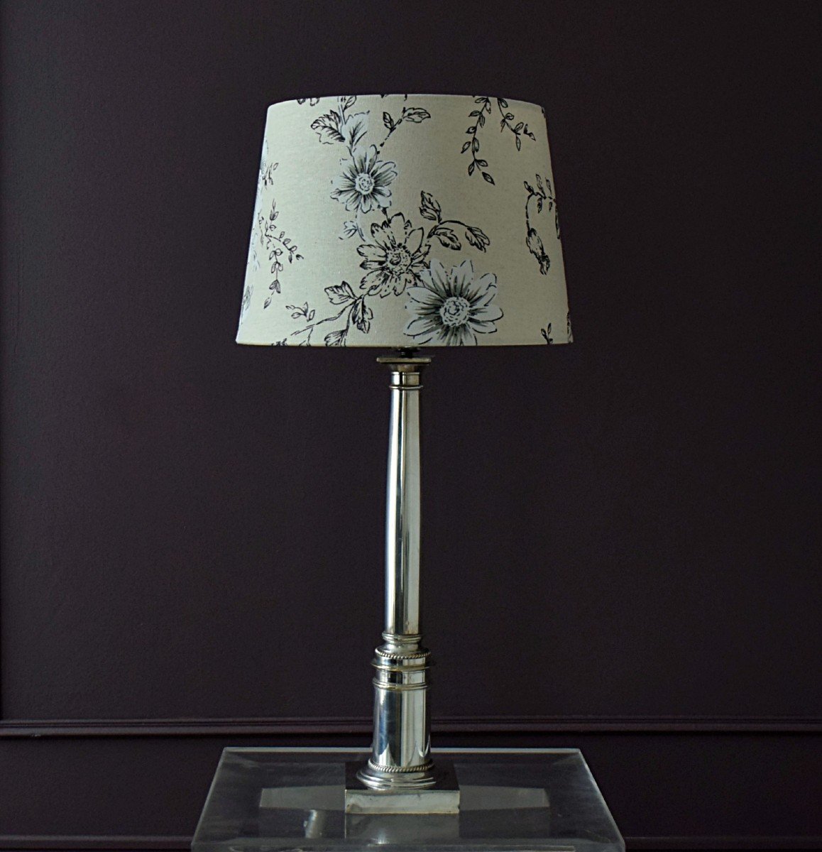 Silver Metal Column Lamp-photo-2