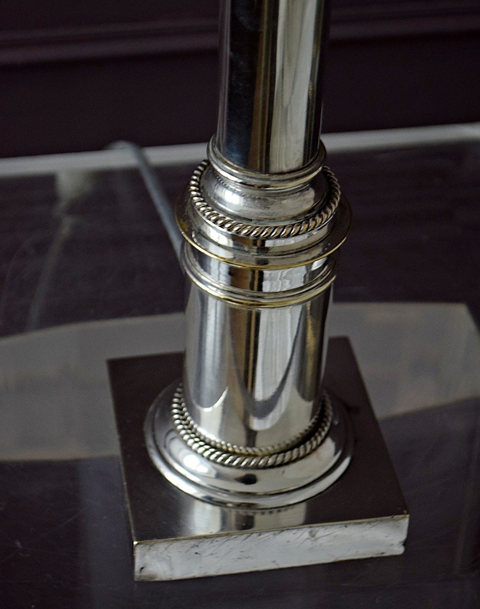 Silver Metal Column Lamp-photo-3