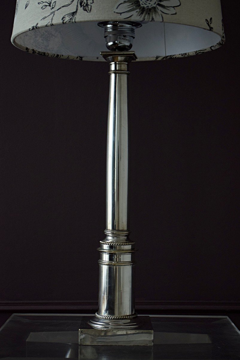 Silver Metal Column Lamp-photo-4