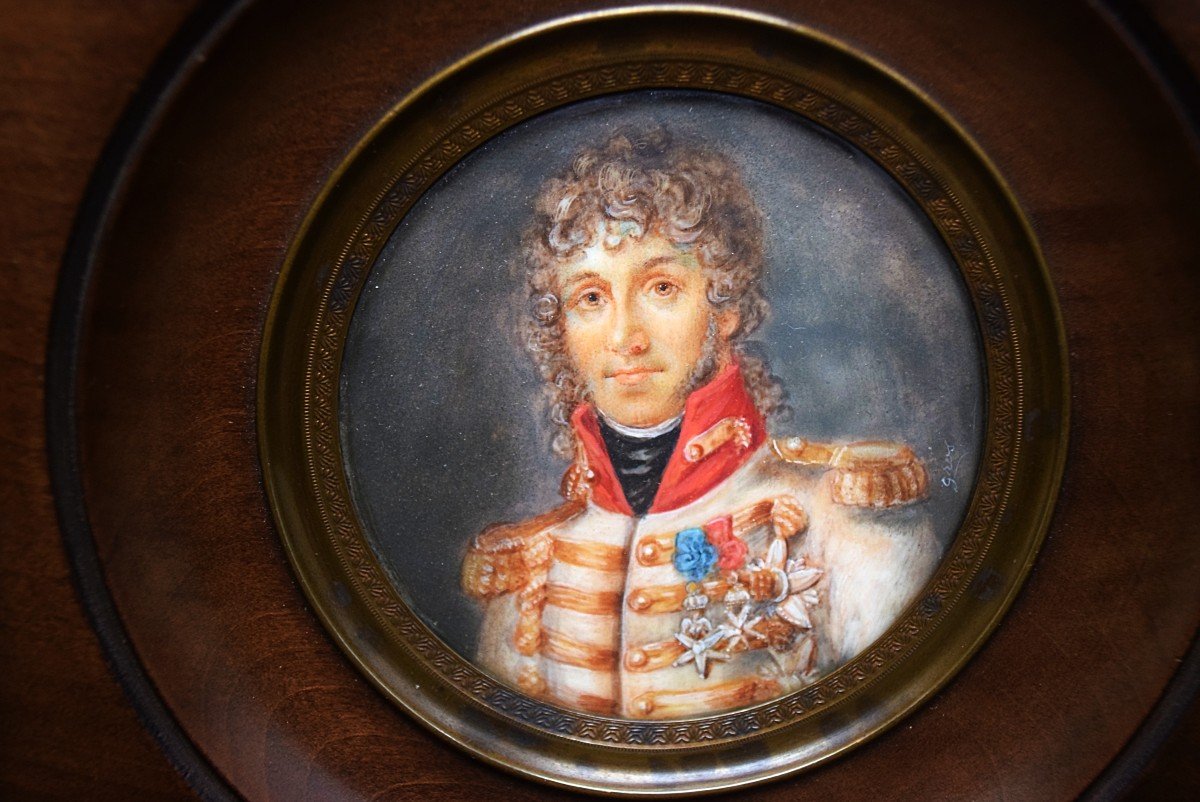 Joachim Murat Miniature On Ivory Signed Gros-photo-2