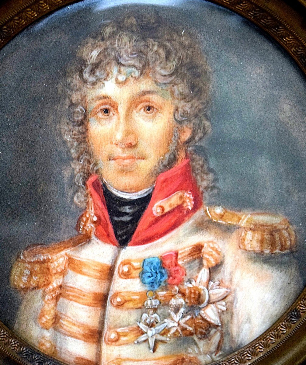 Joachim Murat Miniature On Ivory Signed Gros-photo-4