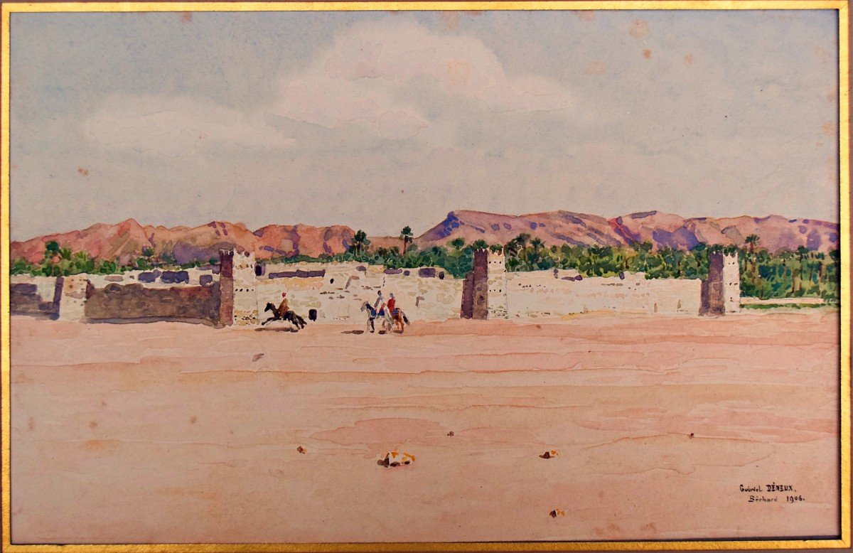 Aquarelles Algérie Bechar et Beni-Ounif par Gabriel Deneux 1906-photo-4
