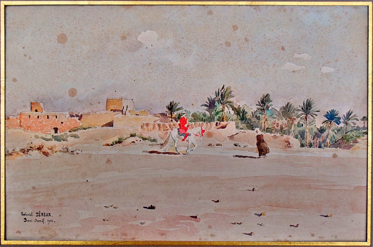 Aquarelles Algérie Bechar et Beni-Ounif par Gabriel Deneux 1906-photo-4