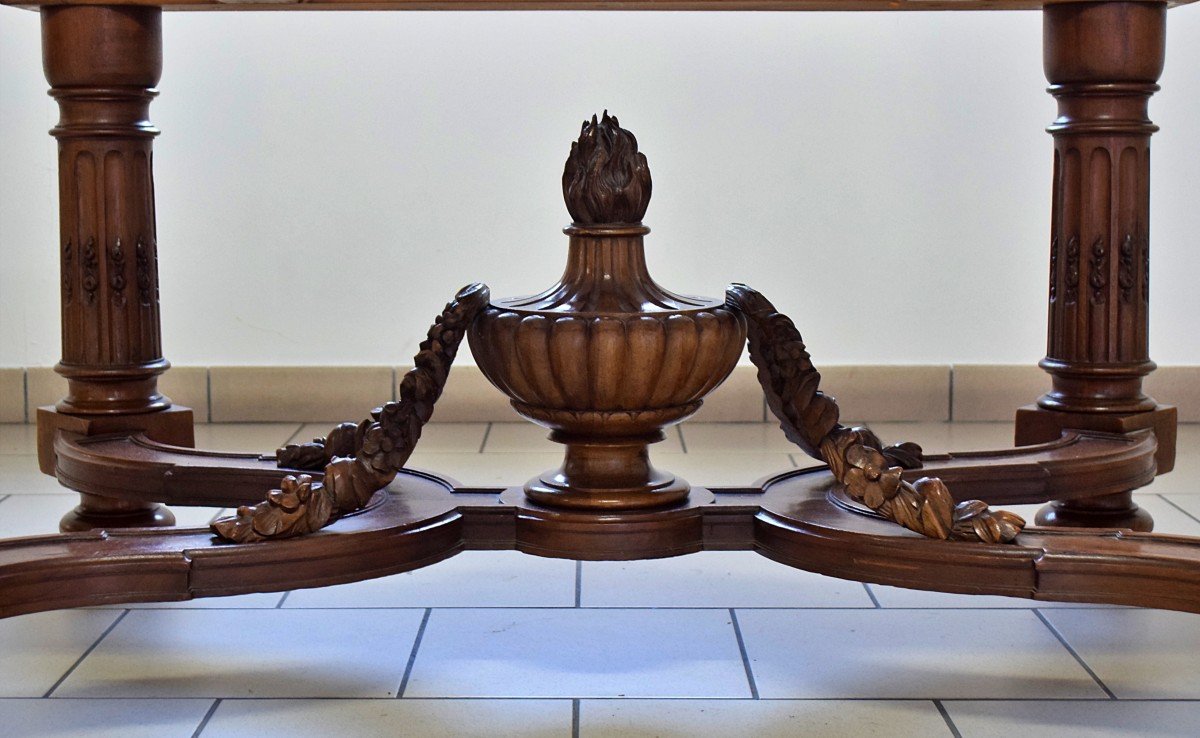 Importante table de 5 mètres déployée Table de château en noyer XIXème-photo-2