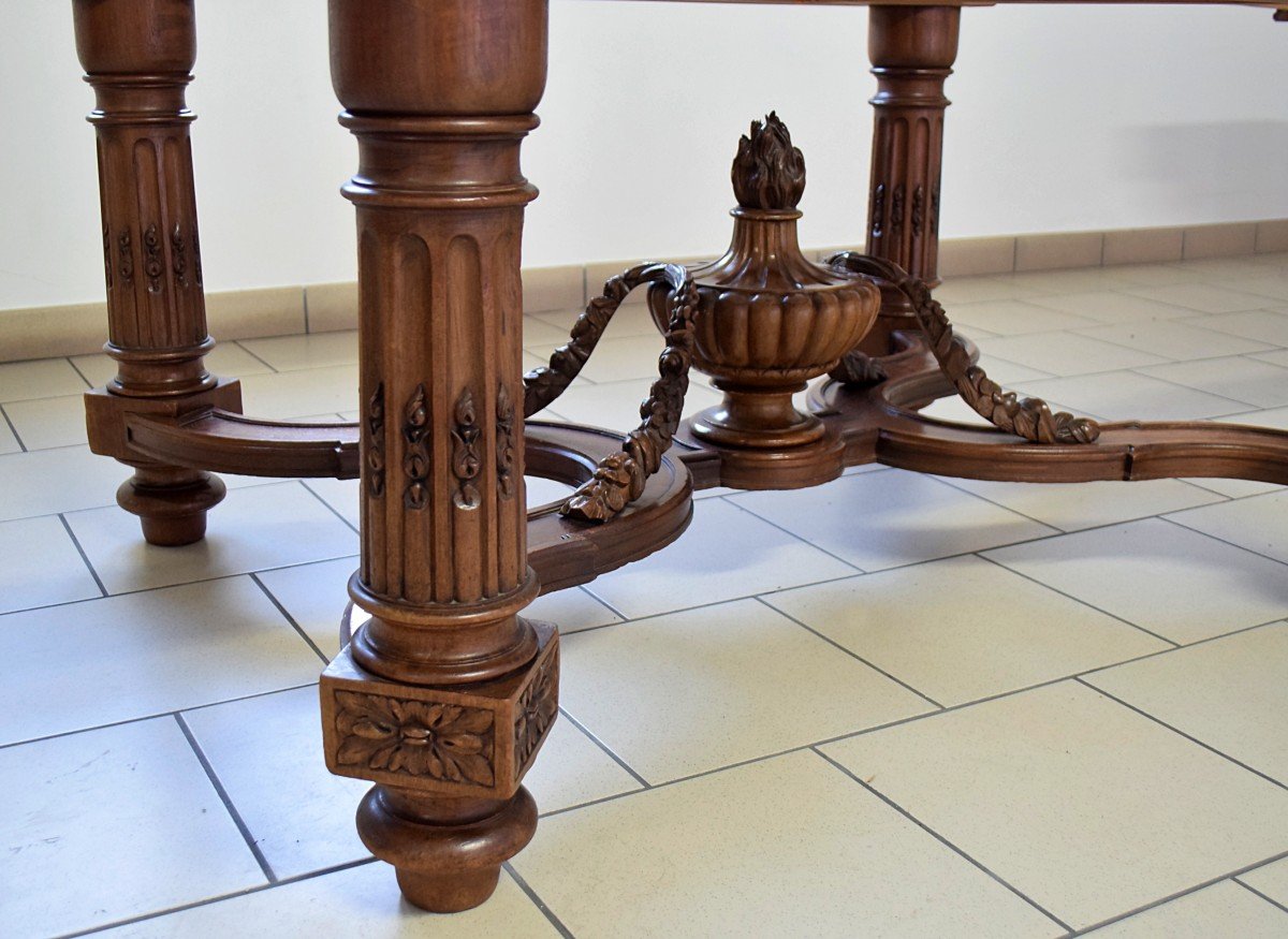 Important Table Of 5 Meters Deployed Castle Table In Walnut XIXth-photo-8