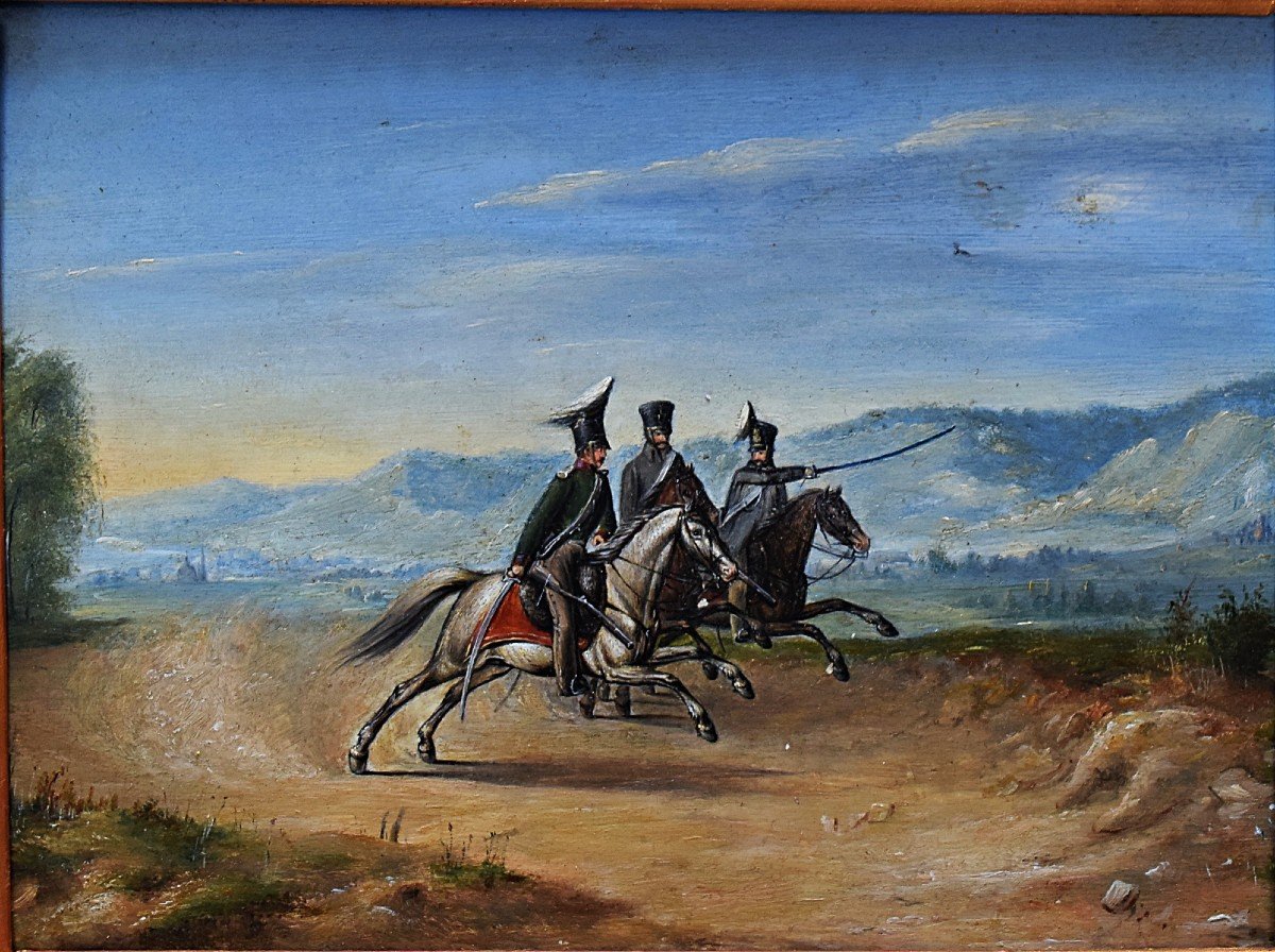 Paire de peintures Lanciers polonais de la Garde Imp&eacute;riale 1833 par G.Ringelmann-photo-4