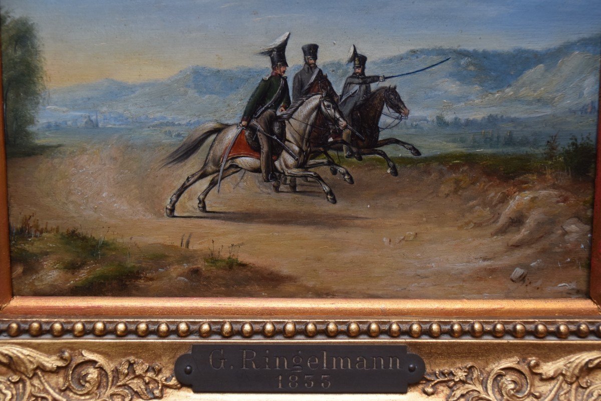 Paire de peintures Lanciers polonais de la Garde Imp&eacute;riale 1833 par G.Ringelmann-photo-4