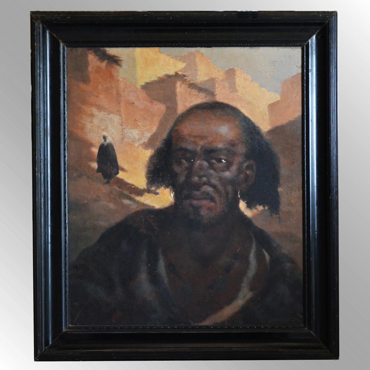 Portrait Painting Signed Orientalist Janniot