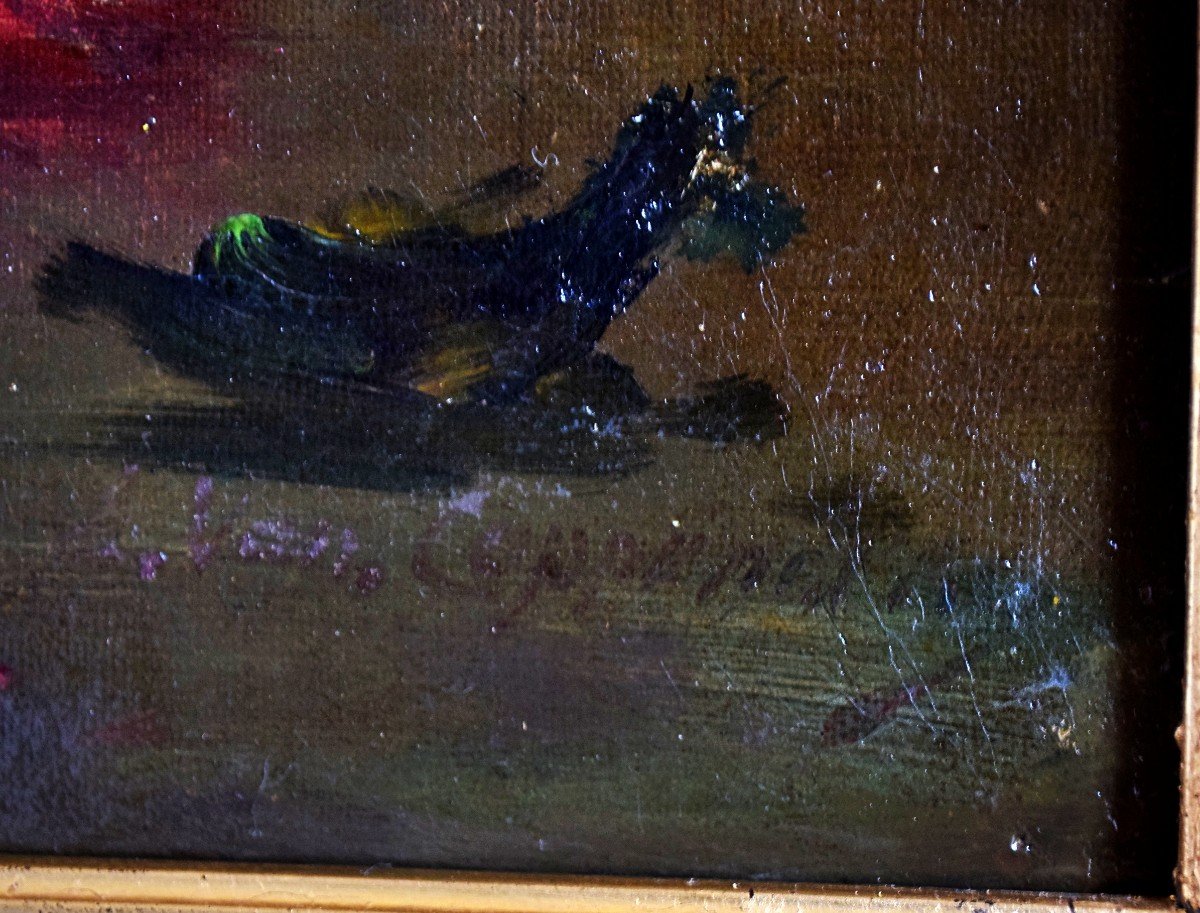 Nature morte aux fleurs par Edmond Van Coppenolle XIXè-photo-3