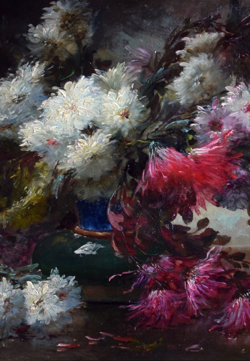 Nature morte aux fleurs par Edmond Van Coppenolle XIXè-photo-6