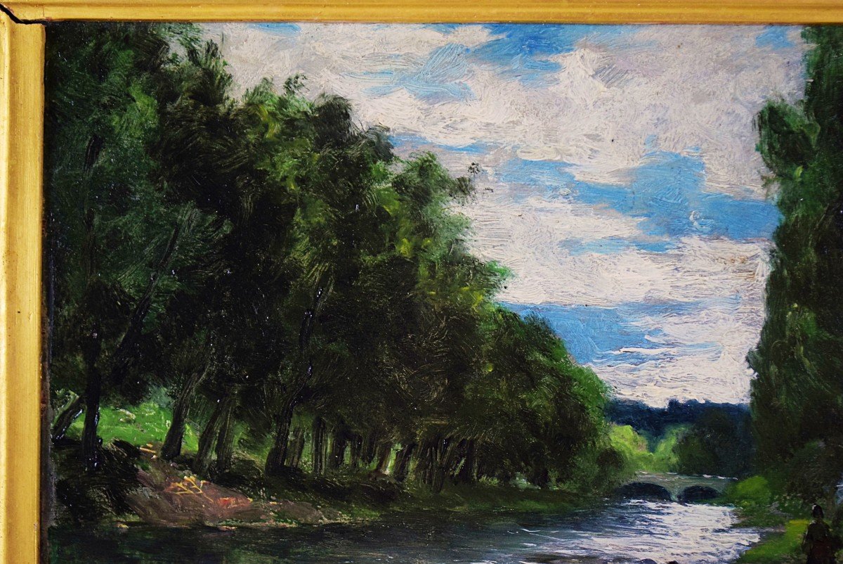 Charlay-pompon The Lavandières Impressionist Painting 19th Century-photo-3