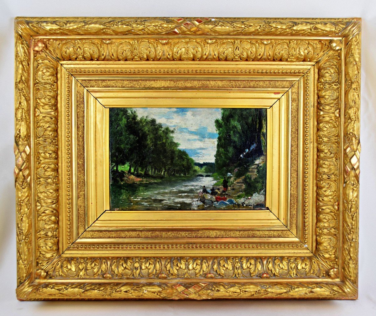 Charlay-pompon The Lavandières Impressionist Painting 19th Century