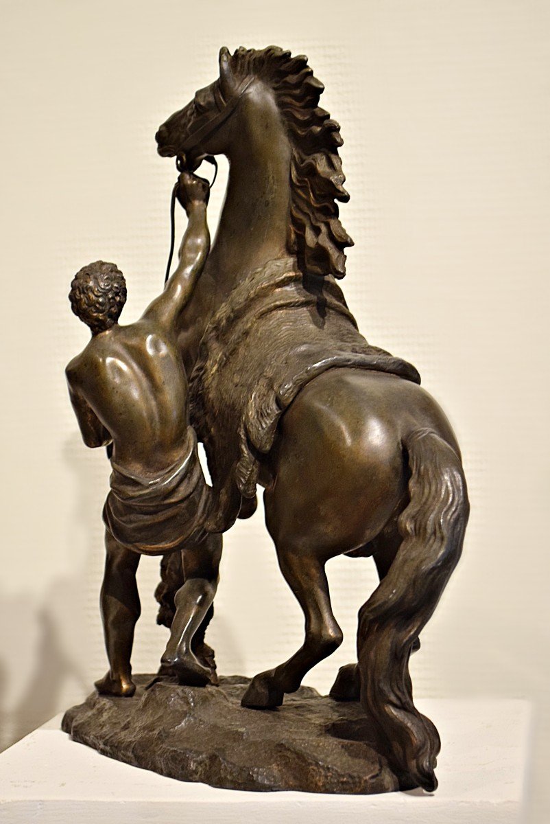 Horse Of Marly In Spelter After Guillaume Coustou 19th Century-photo-1