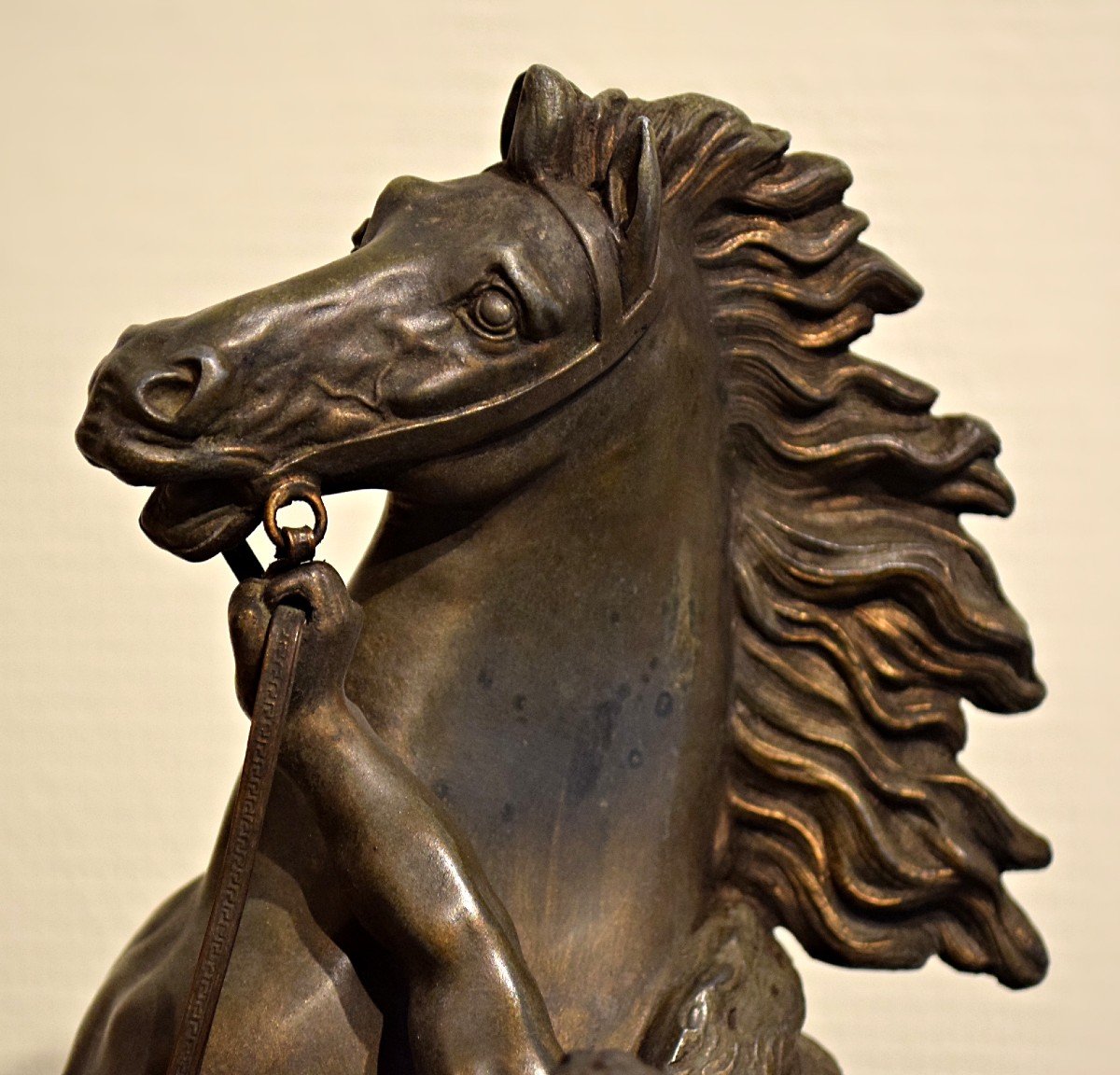 Horse Of Marly In Spelter After Guillaume Coustou 19th Century-photo-3