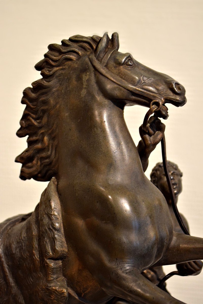 Horse Of Marly In Spelter After Guillaume Coustou 19th Century-photo-4
