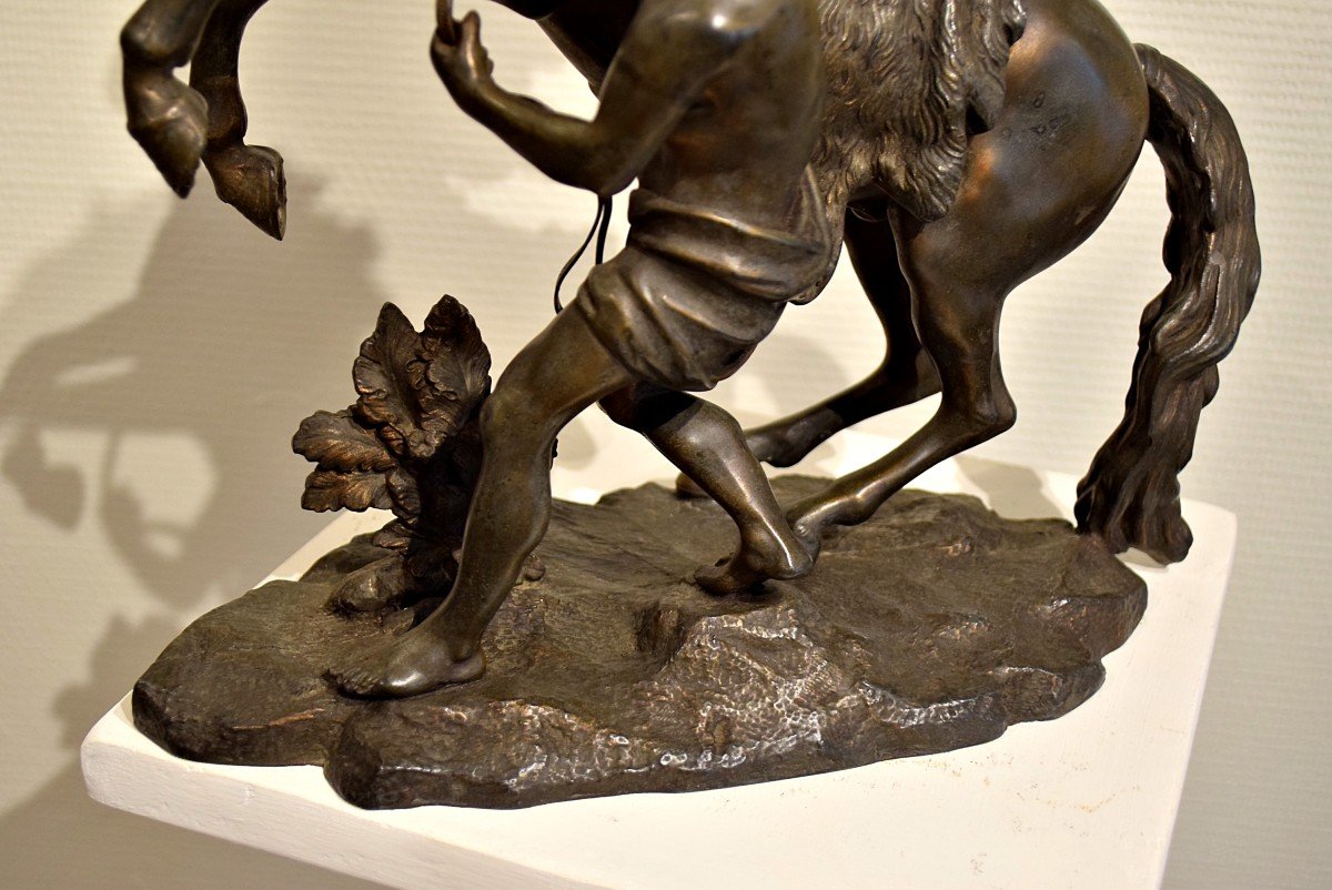 Horse Of Marly In Spelter After Guillaume Coustou 19th Century-photo-6