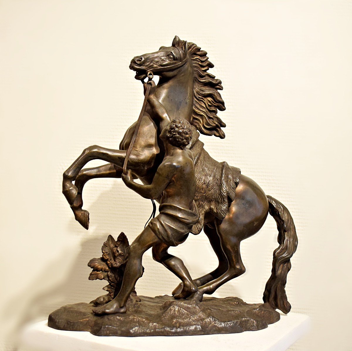 Horse Of Marly In Spelter After Guillaume Coustou 19th Century-photo-8