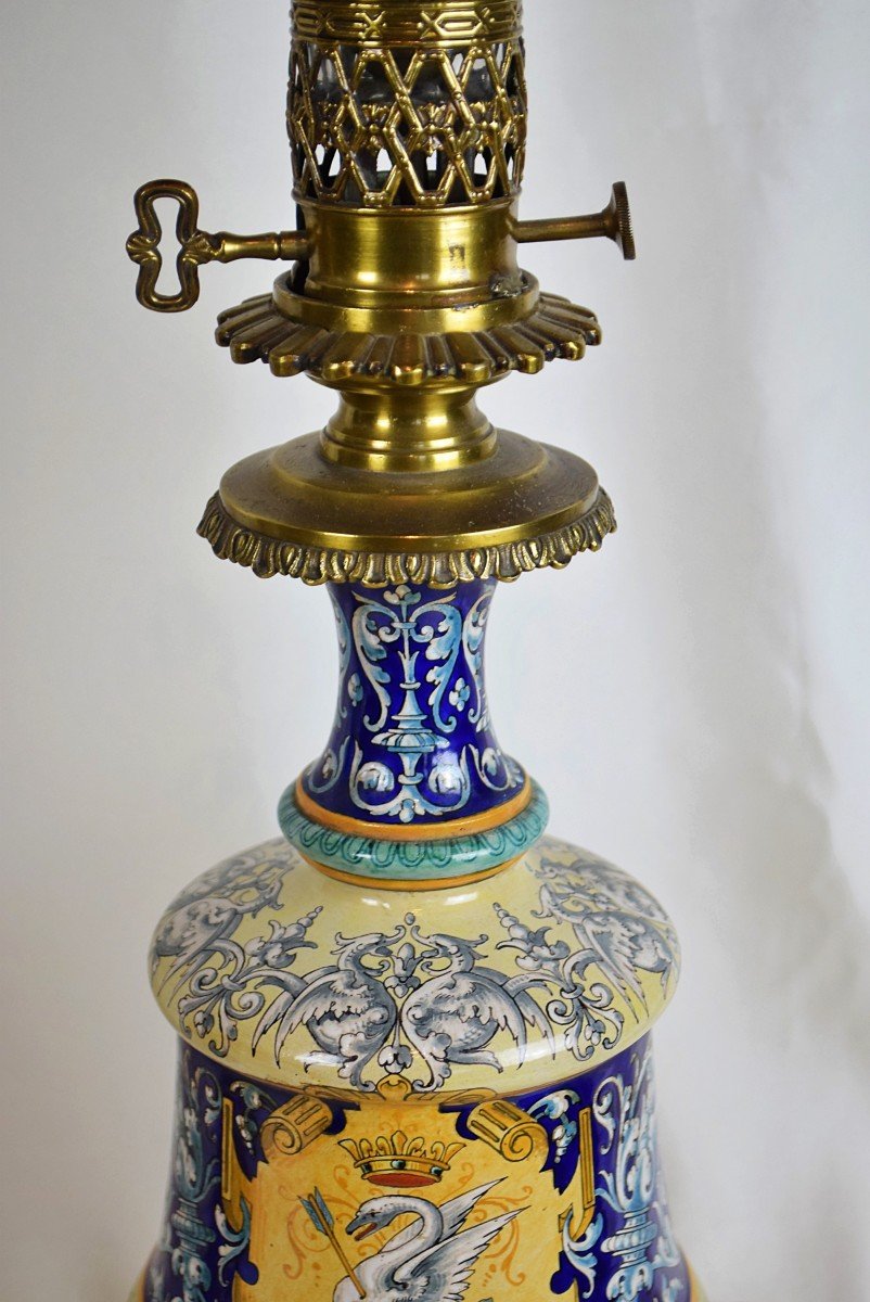 Paire de lampes Ulysse Besnard Faïence de Blois 1884 Electrifiées-photo-6
