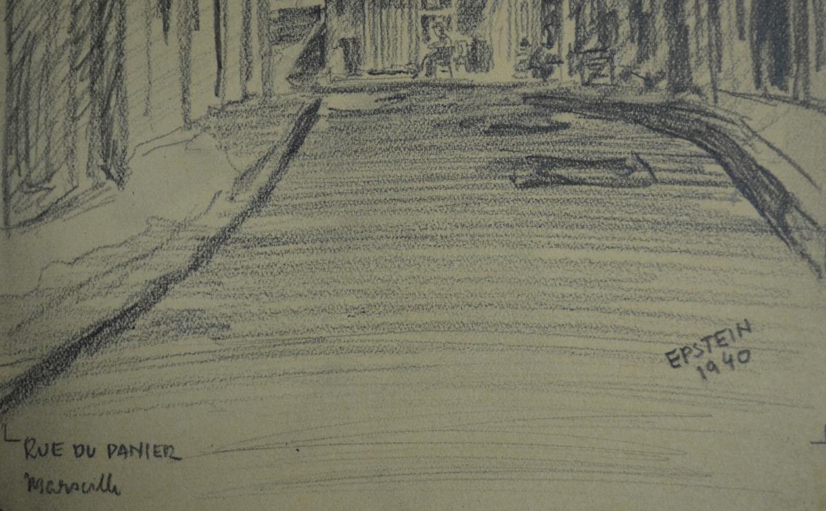 Dessin "Rue du Panier à Marseille" par Epstein 1940-photo-4