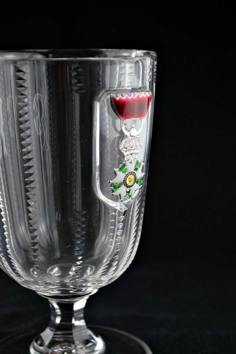 Verre Cristal Clichy Cristallo Cérame à la légion d'honneur XIXè-photo-2