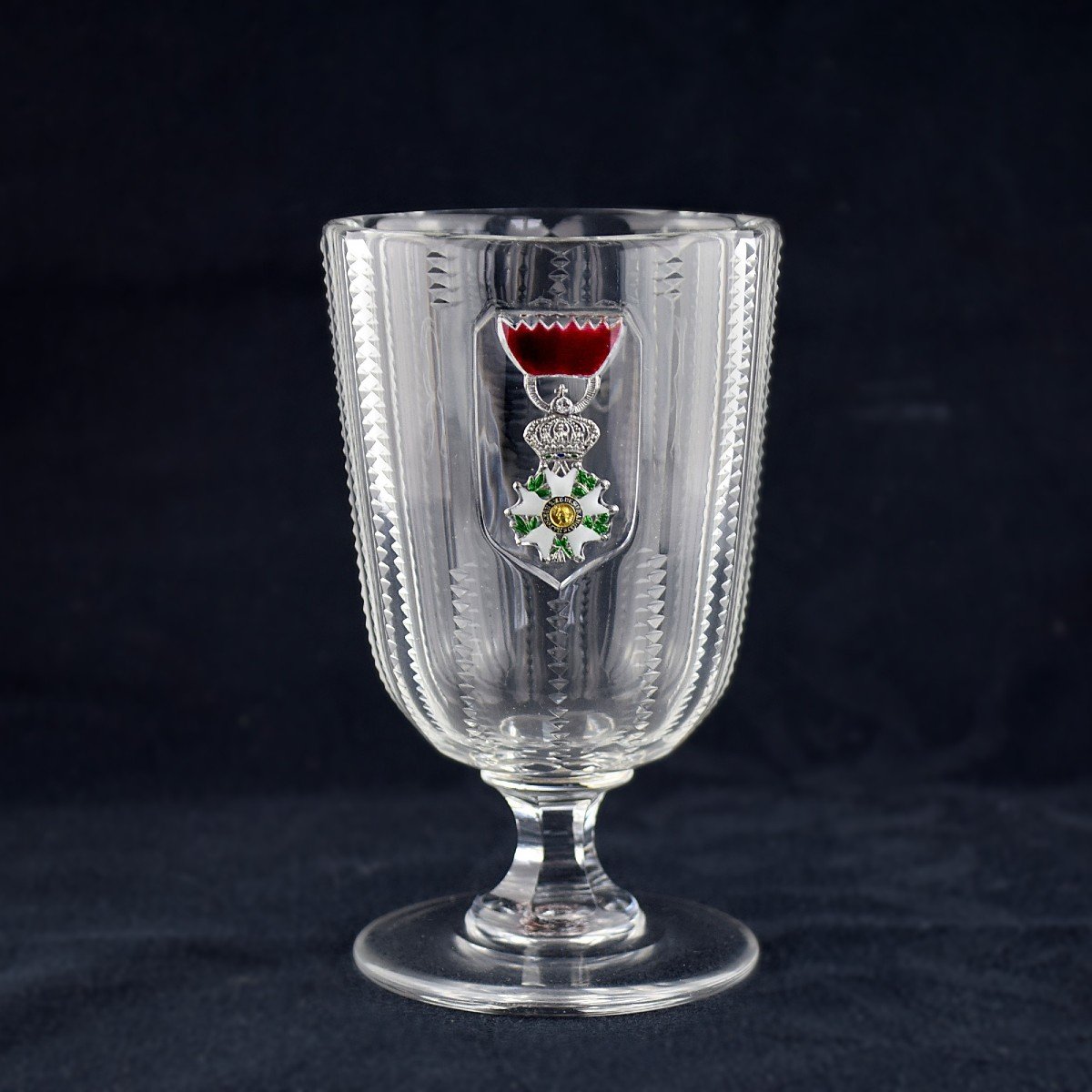 Verre Cristal Clichy Cristallo Cérame à la légion d'honneur XIXè