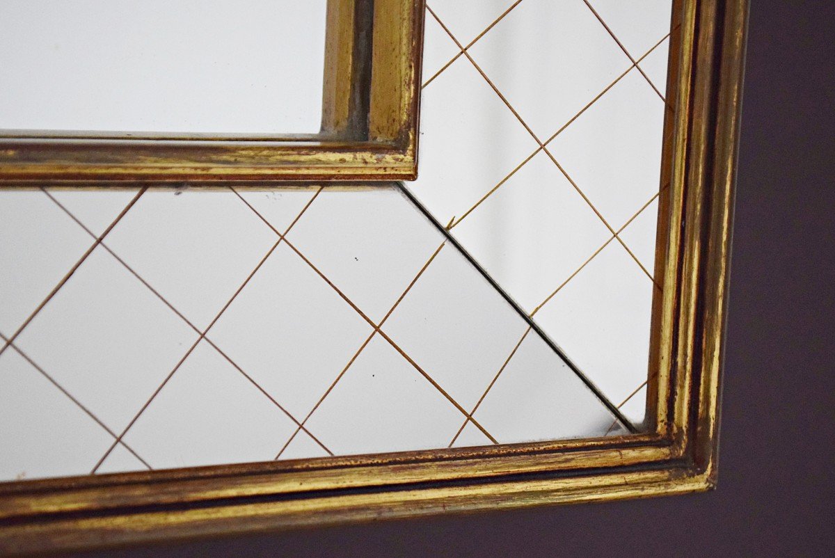 Miroir en bois doré Circa 1950-photo-3