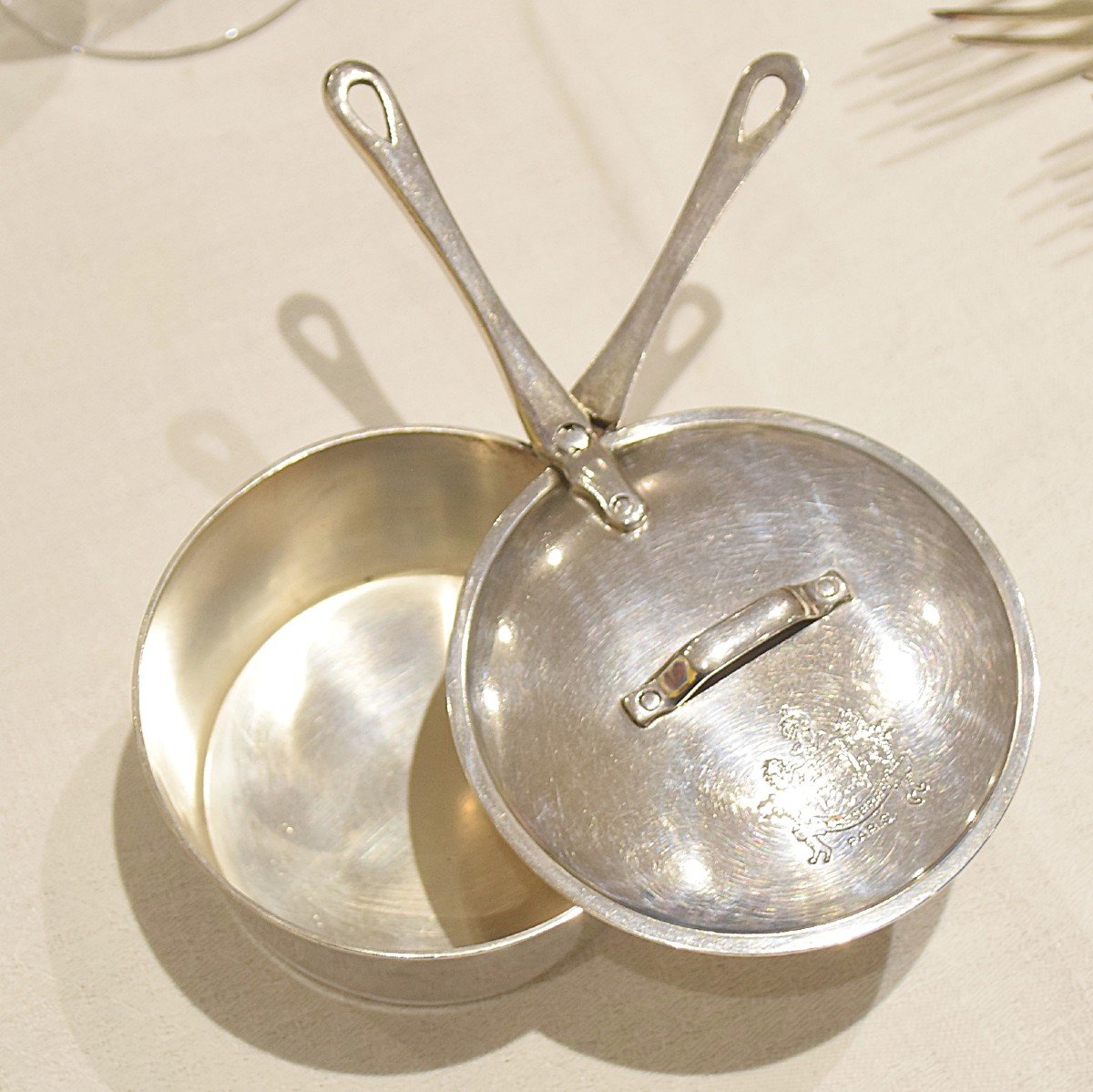 Small Saucepan Restaurant Lasserre Paris Silver Metal-photo-3
