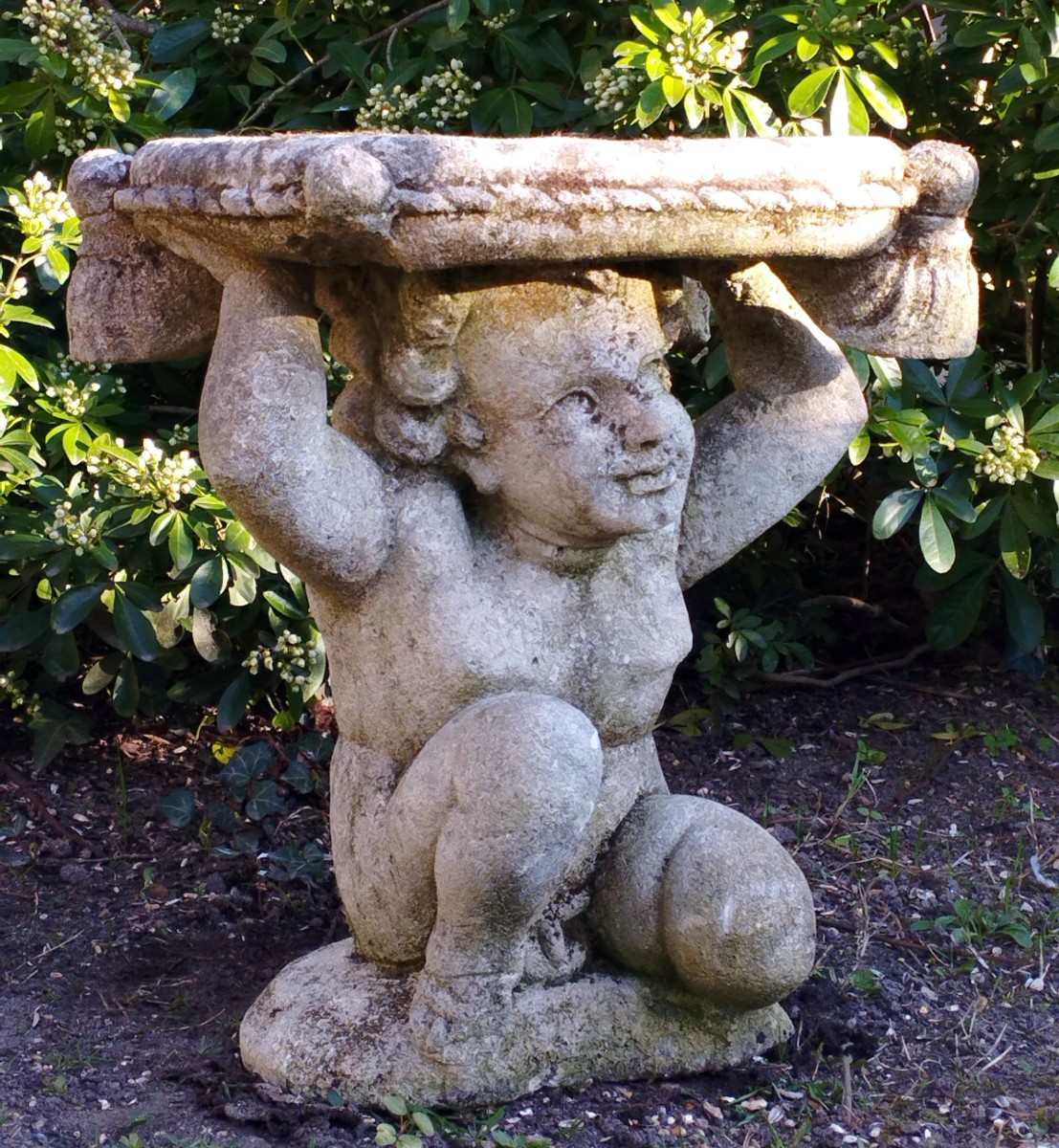Garden Bench Or Stool In Reconstituted Stone 