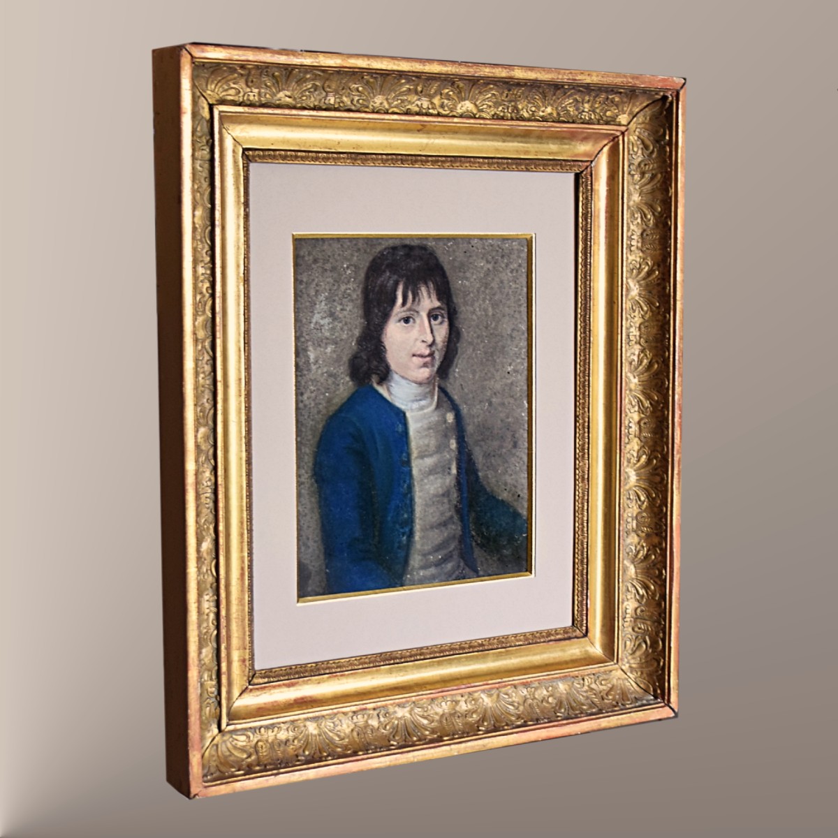 Pastel Portrait de jeune garçon 1er Empire 1806 Signé-photo-2