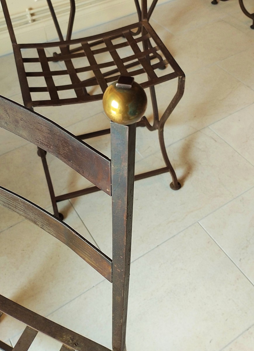 Set Of Six Wrought Iron Chairs-photo-7