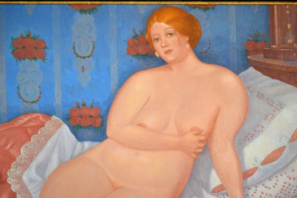 Large Painting After Boris Kustodiev Or Kustodiev "beauty" 1998 Russian Painter-photo-2