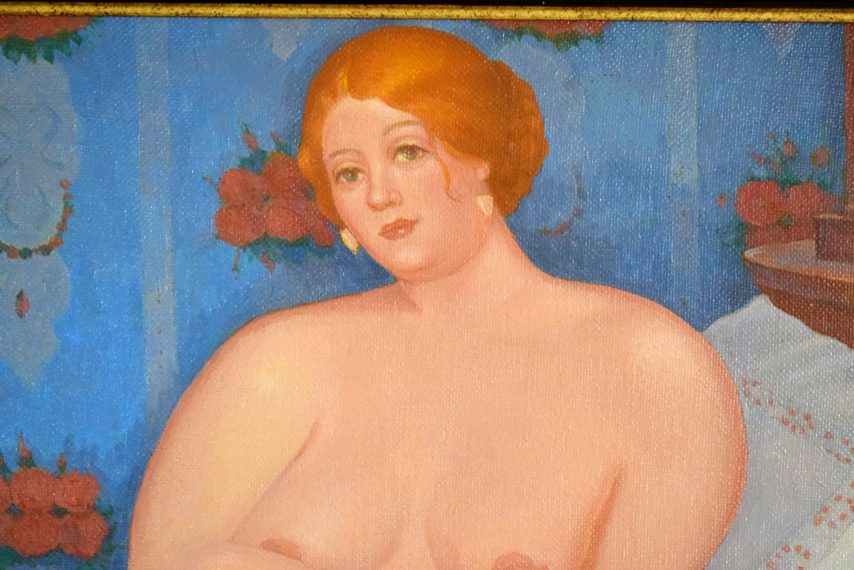 Large Painting After Boris Kustodiev Or Kustodiev "beauty" 1998 Russian Painter-photo-3
