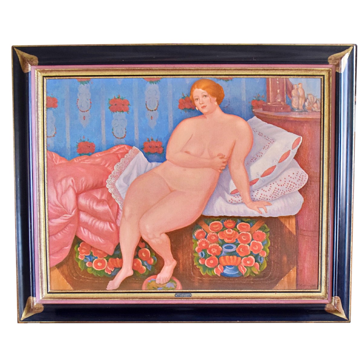 Large Painting After Boris Kustodiev Or Kustodiev "beauty" 1998 Russian Painter