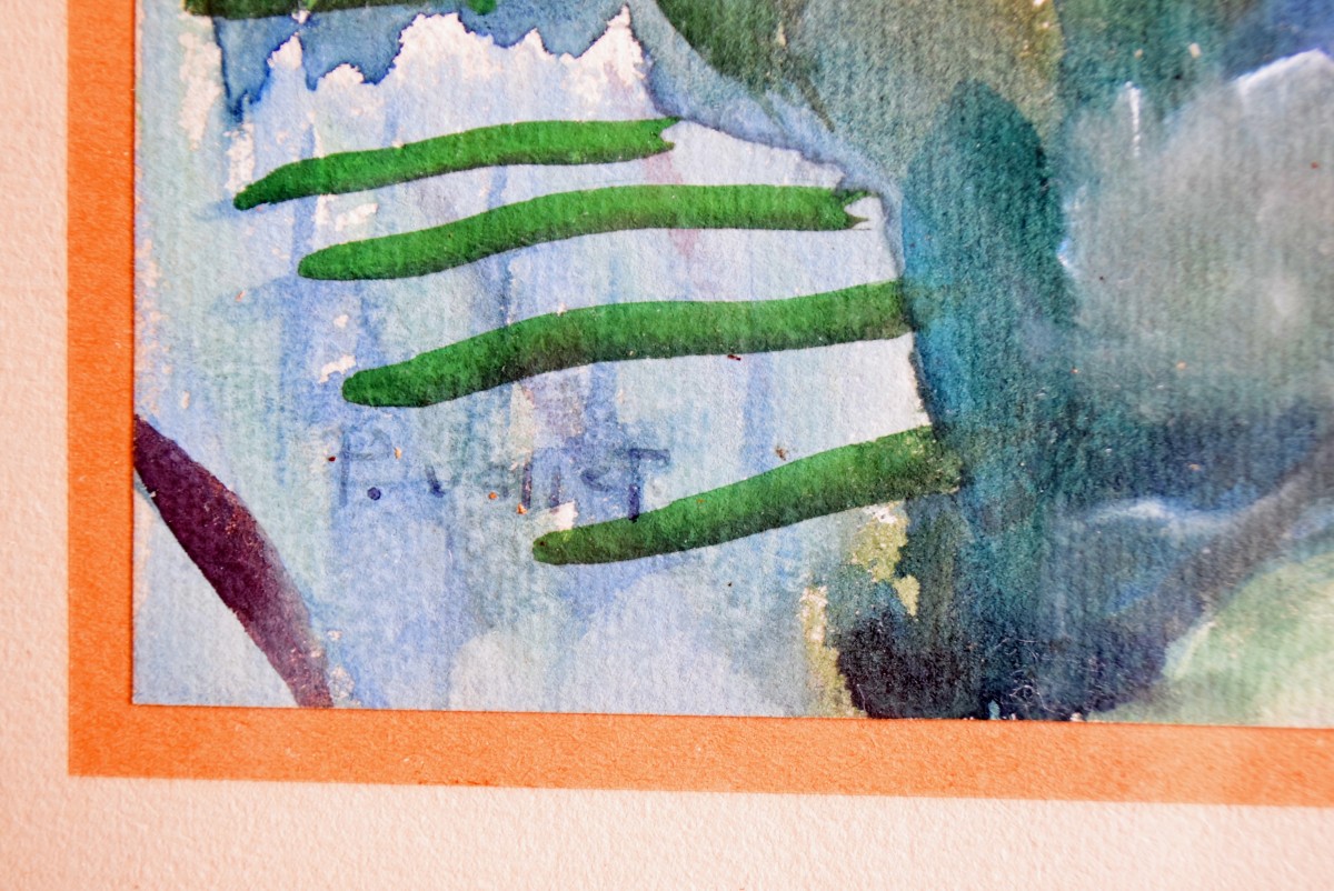 Reclining Nude Watercolor By Pierre Vallet -photo-3