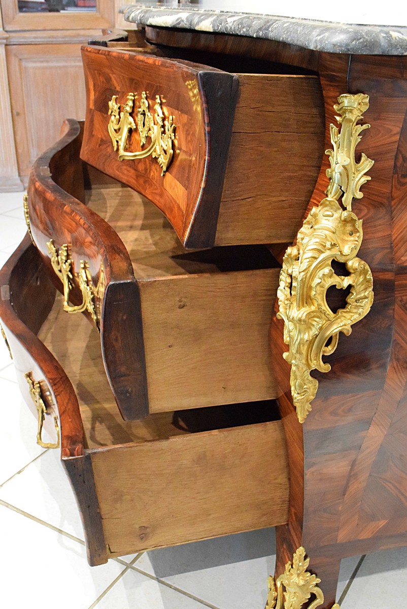 Tomb Chest Of Drawers Louis Delaitre Stamp Bronzes With Crowned “c” 18th Century-photo-6