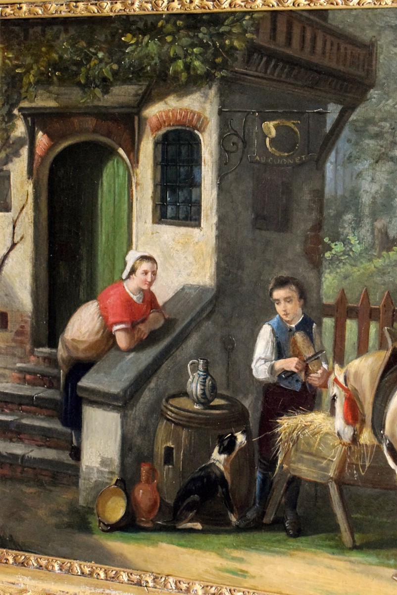 Jules Jacques Veyrassat 1846 Stop At The Inn “au Cornet”-photo-3