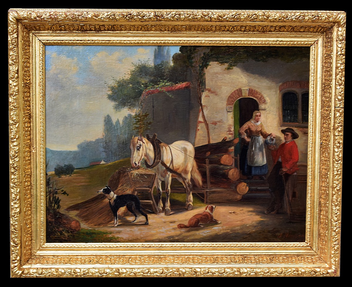 Jules Jacques Veyrassat 1846 Stop At The Tavern-photo-3