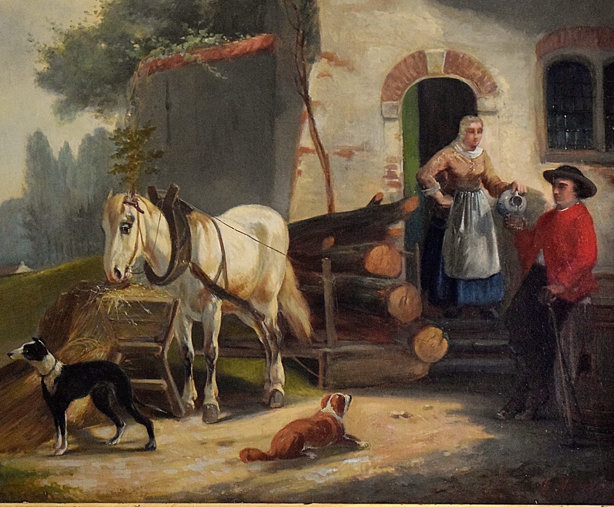 Jules Jacques Veyrassat 1846 Stop At The Tavern-photo-4