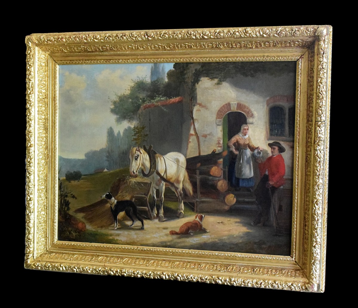 Jules Jacques Veyrassat 1846 Stop At The Tavern-photo-6