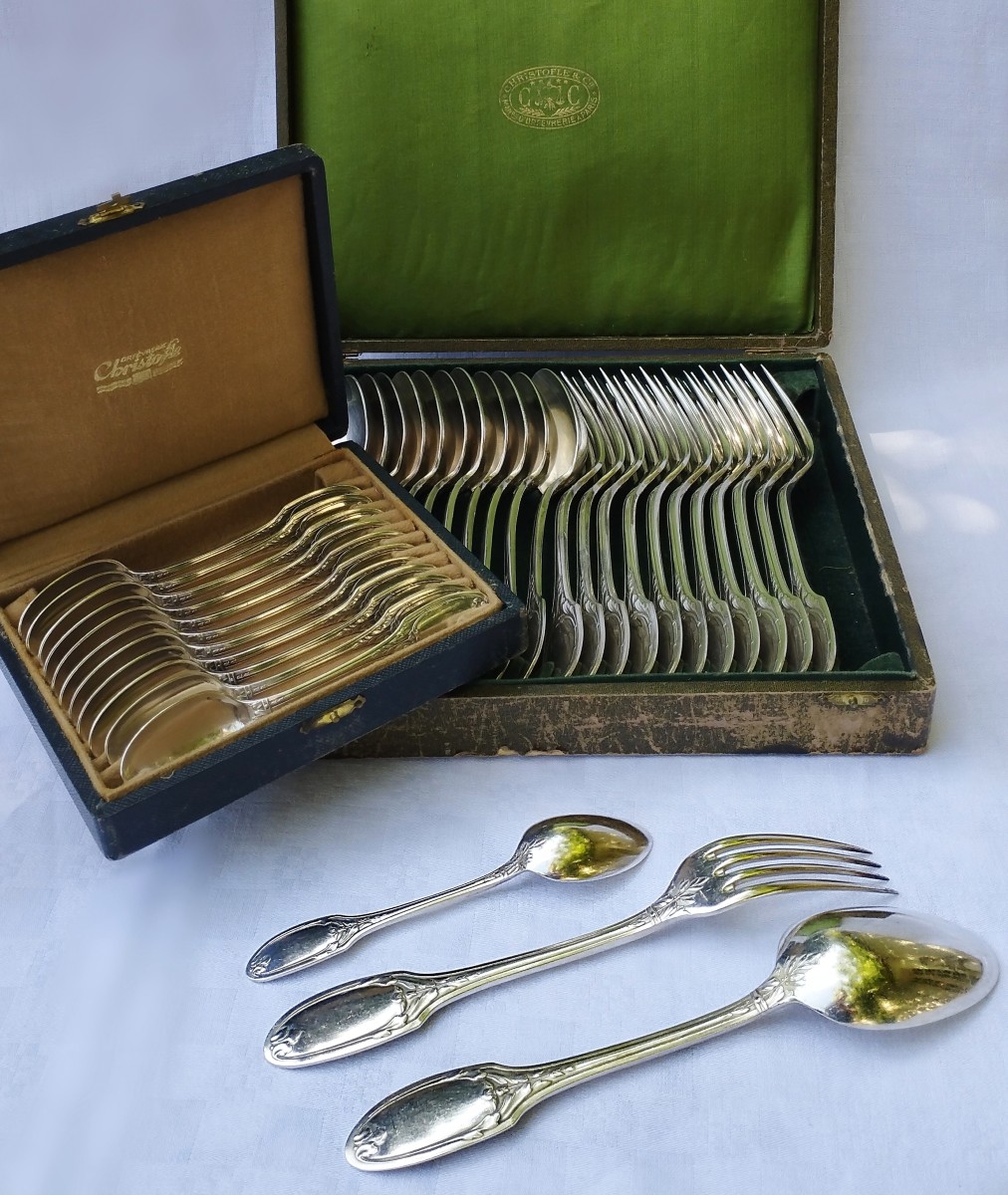Ménagère Christofle Marie-Antoinette 12 couverts 36 pièces en métal argenté