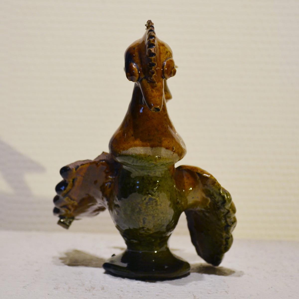 Glazed Clay Bottle With Alcohol XIX Popular Art-photo-3