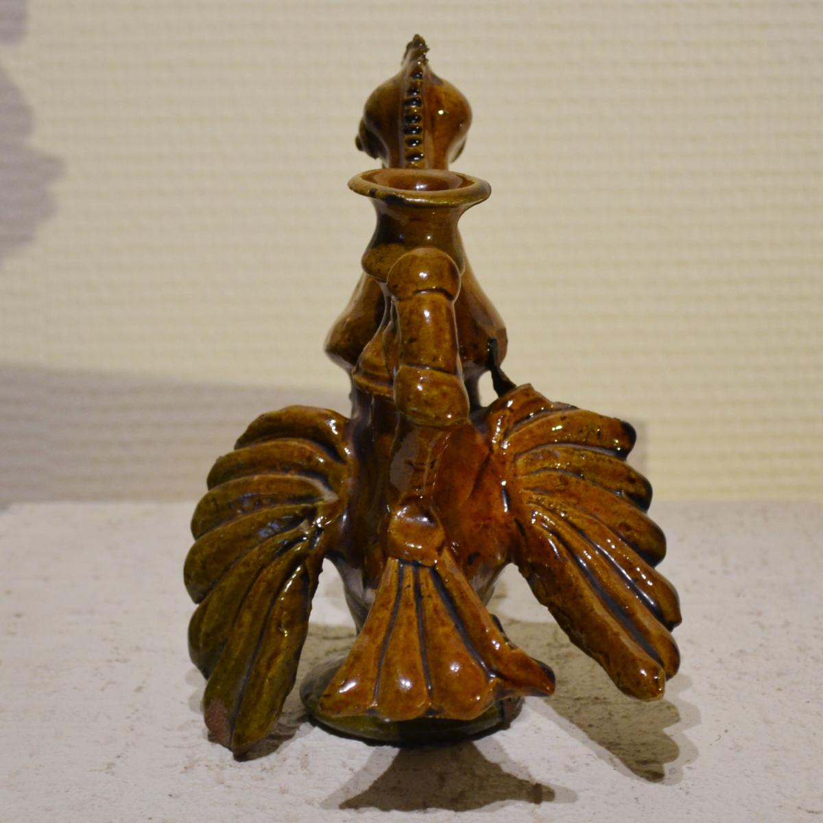 Glazed Clay Bottle With Alcohol XIX Popular Art-photo-1