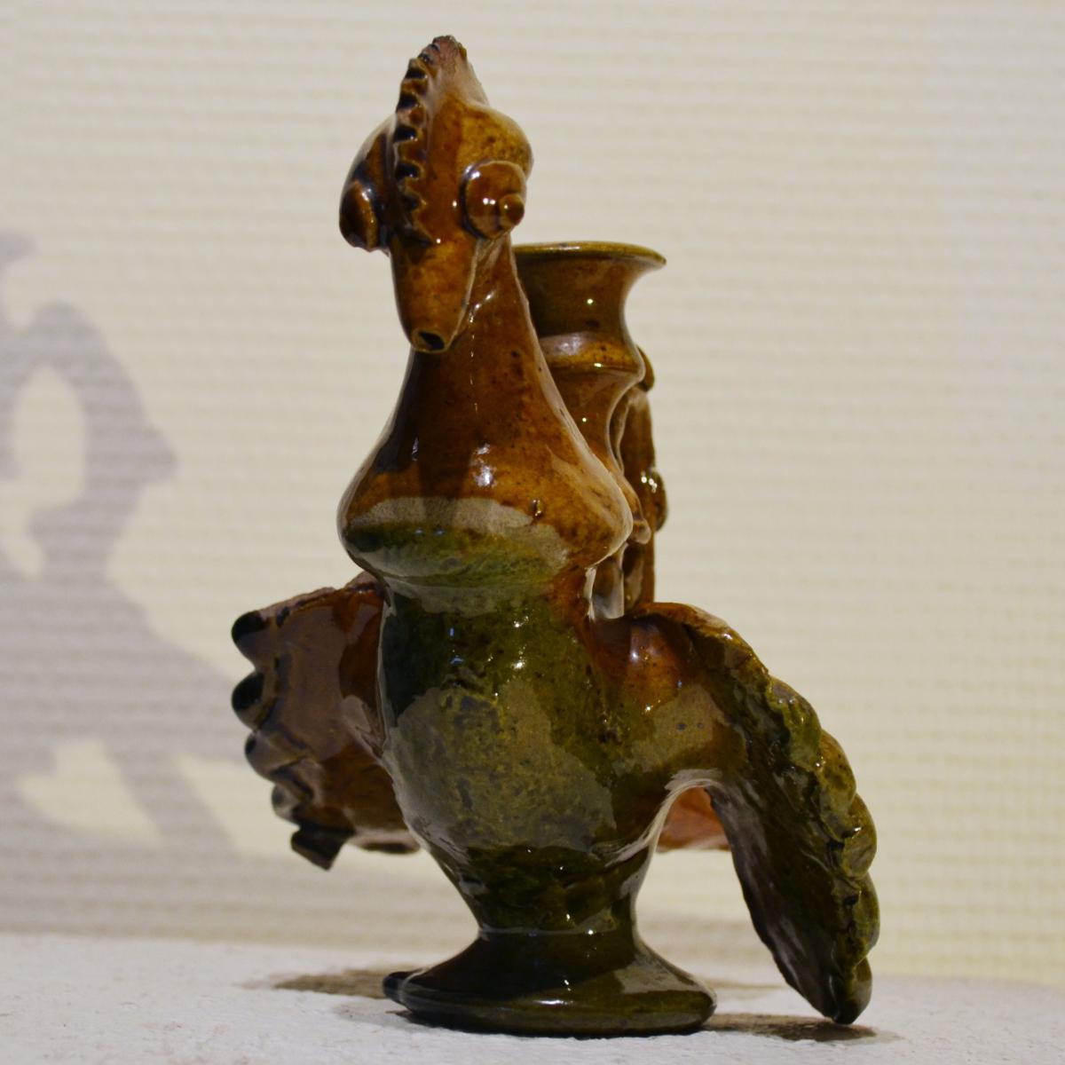 Glazed Clay Bottle With Alcohol XIX Popular Art-photo-5