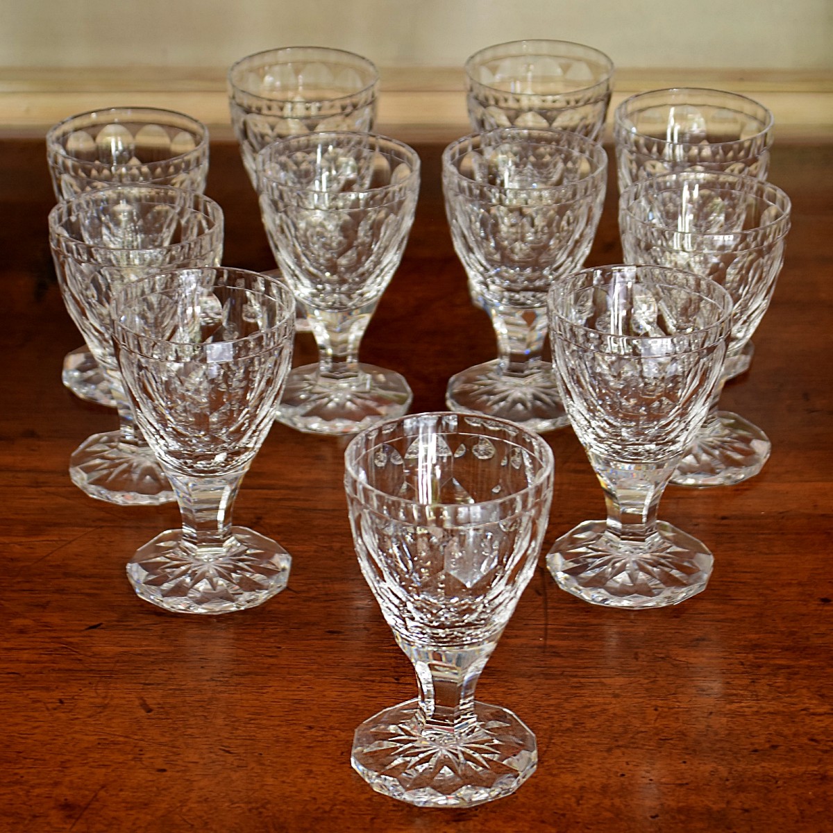 Verres à vin en cristal taillé Orrefors Suède Circa 1960