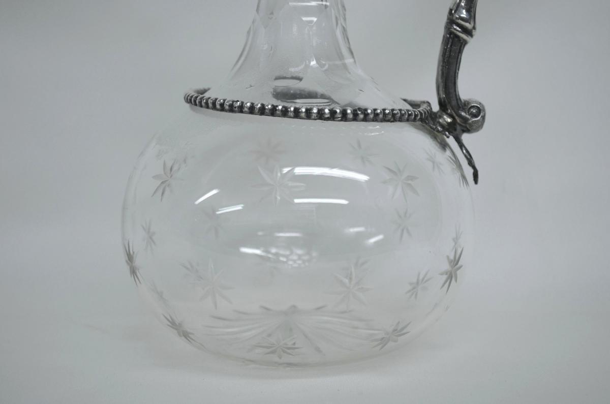 Following Aiguières Three Jugs Crystal And Silver Metal-photo-2