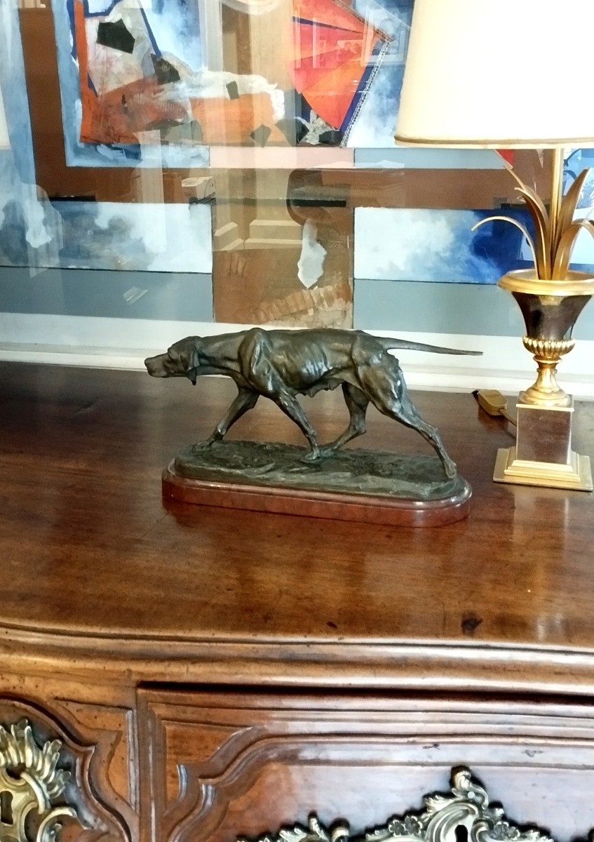 Chien d'arrêt Bronze par Eugène de Gaspary fin XIXème-photo-8