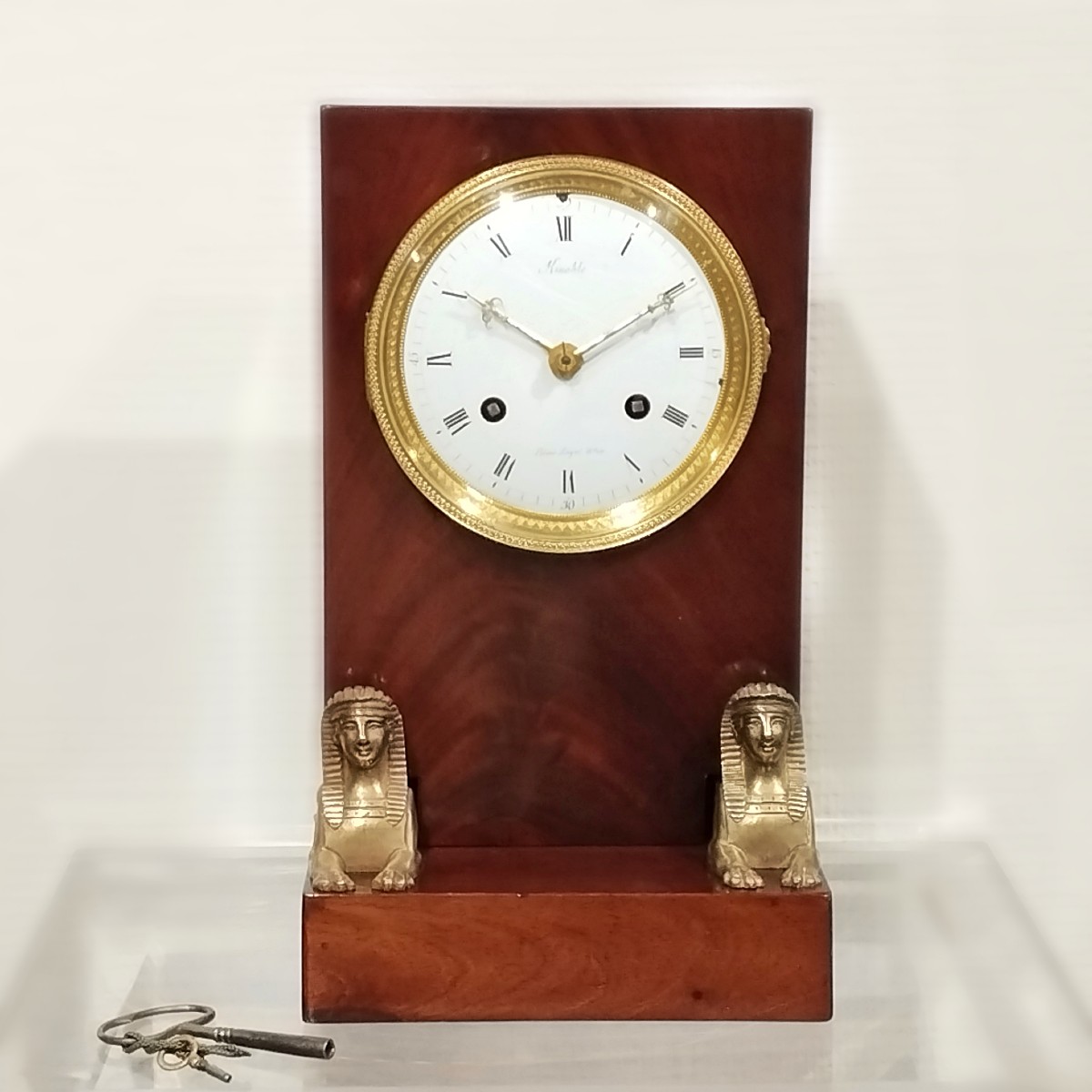 Kinable horloger Palais royal Pendule Empire aux sphinx en acajou D&eacute;but XIX&egrave;-photo-2